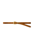 Ceinture fine en daim à boucle arrondie