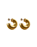 Créoles Juliet bombées dorées 
Boucles d'oreilles