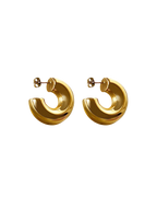 Créoles Juliet bombées dorées 
Boucles d'oreilles