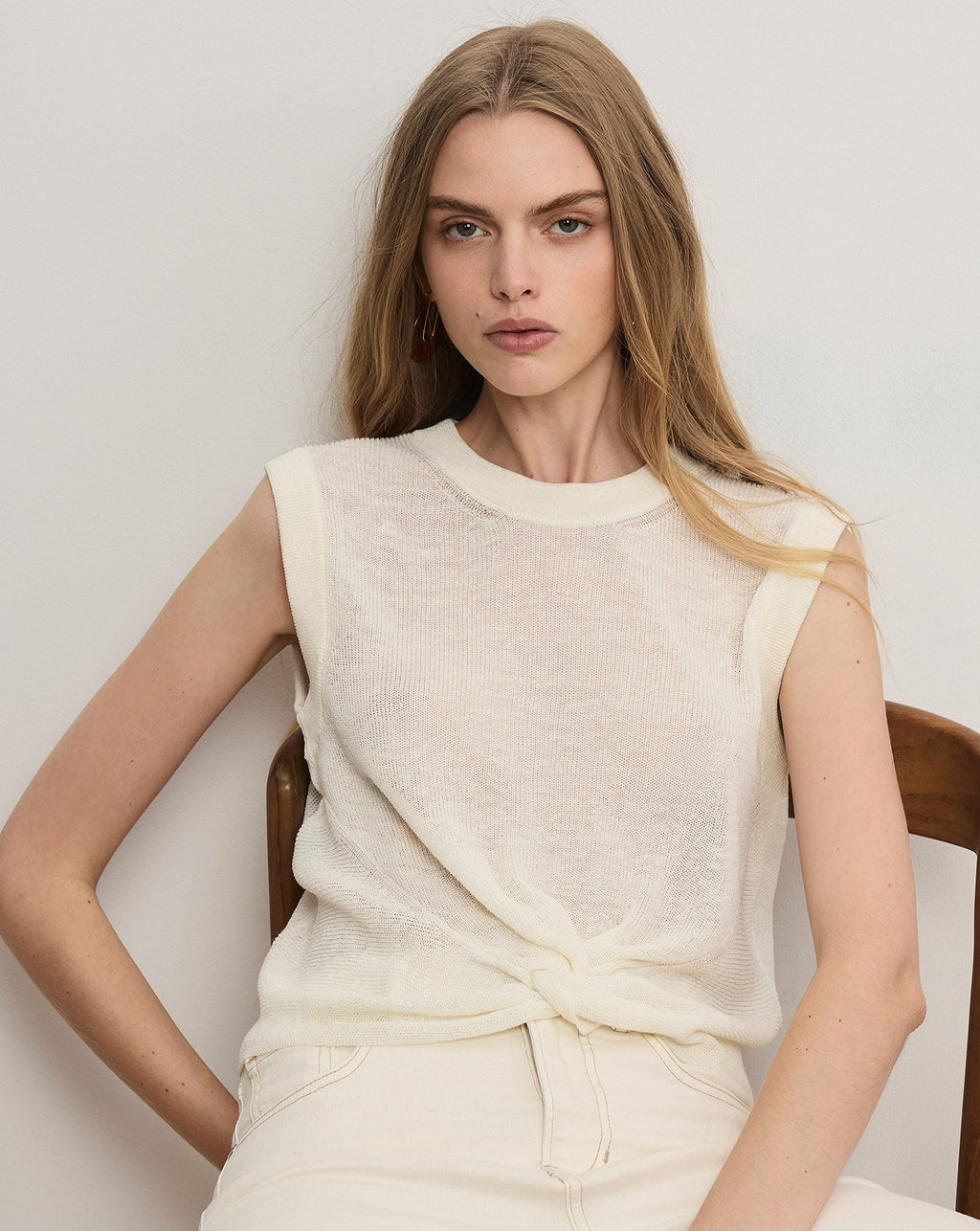 Kellen Twist-Front Sweater