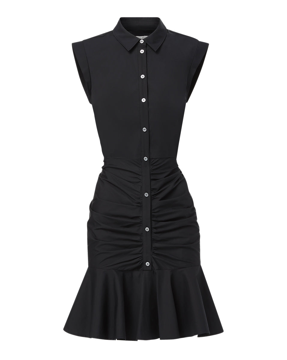 Bell Button Down Ruched Shirtdress