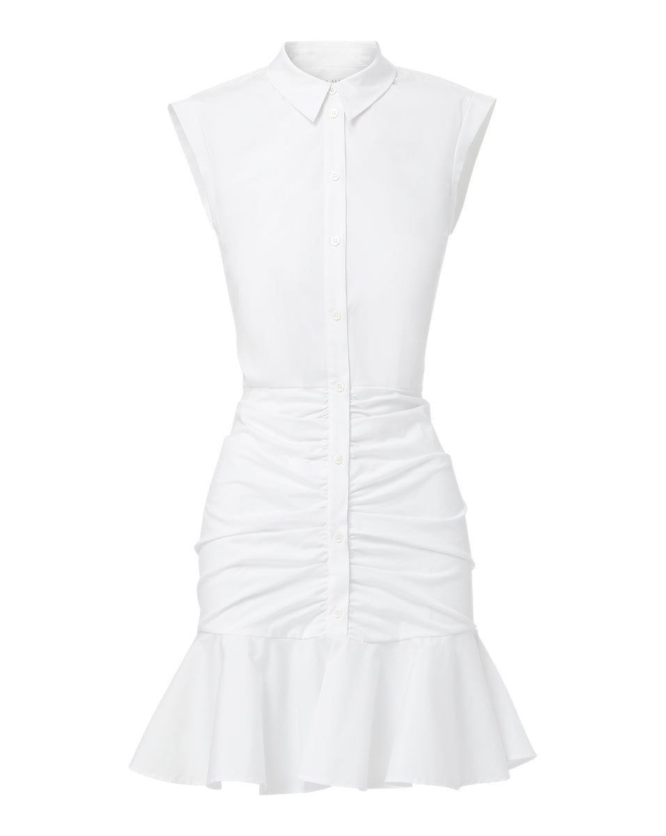 Bell Button Down Ruched Shirtdress