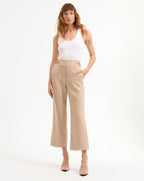 Pantalon Aubrie court à jambe large