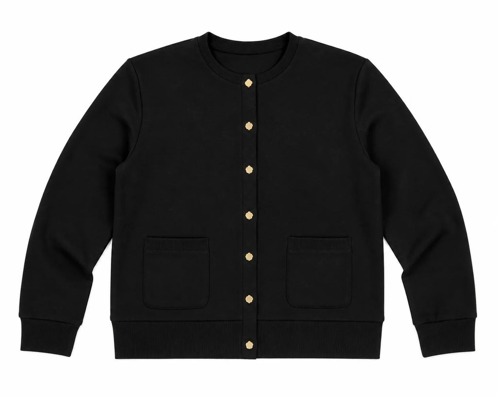 French Terry Button Cardi