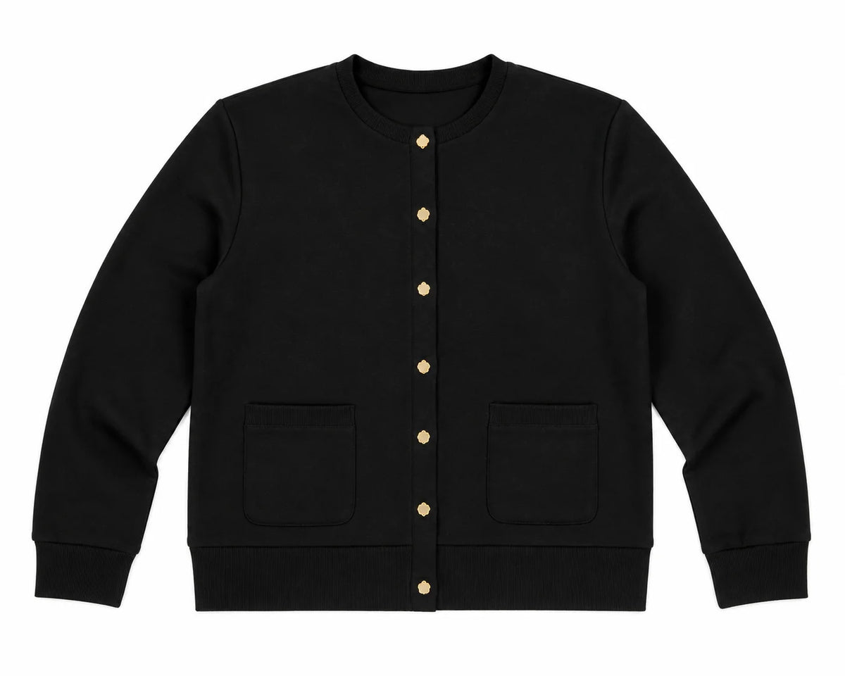 French Terry Button Cardi