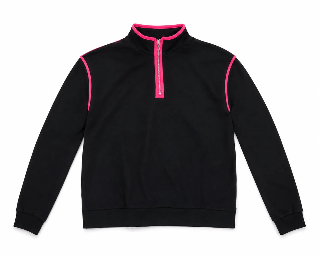 Contrast Piping Zip Sweat