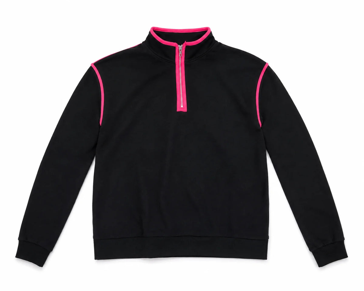 Contrast Piping Zip Sweat