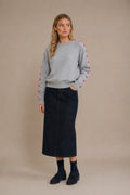 Floral Motif Sweatshirt