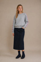 Floral Motif Sweatshirt