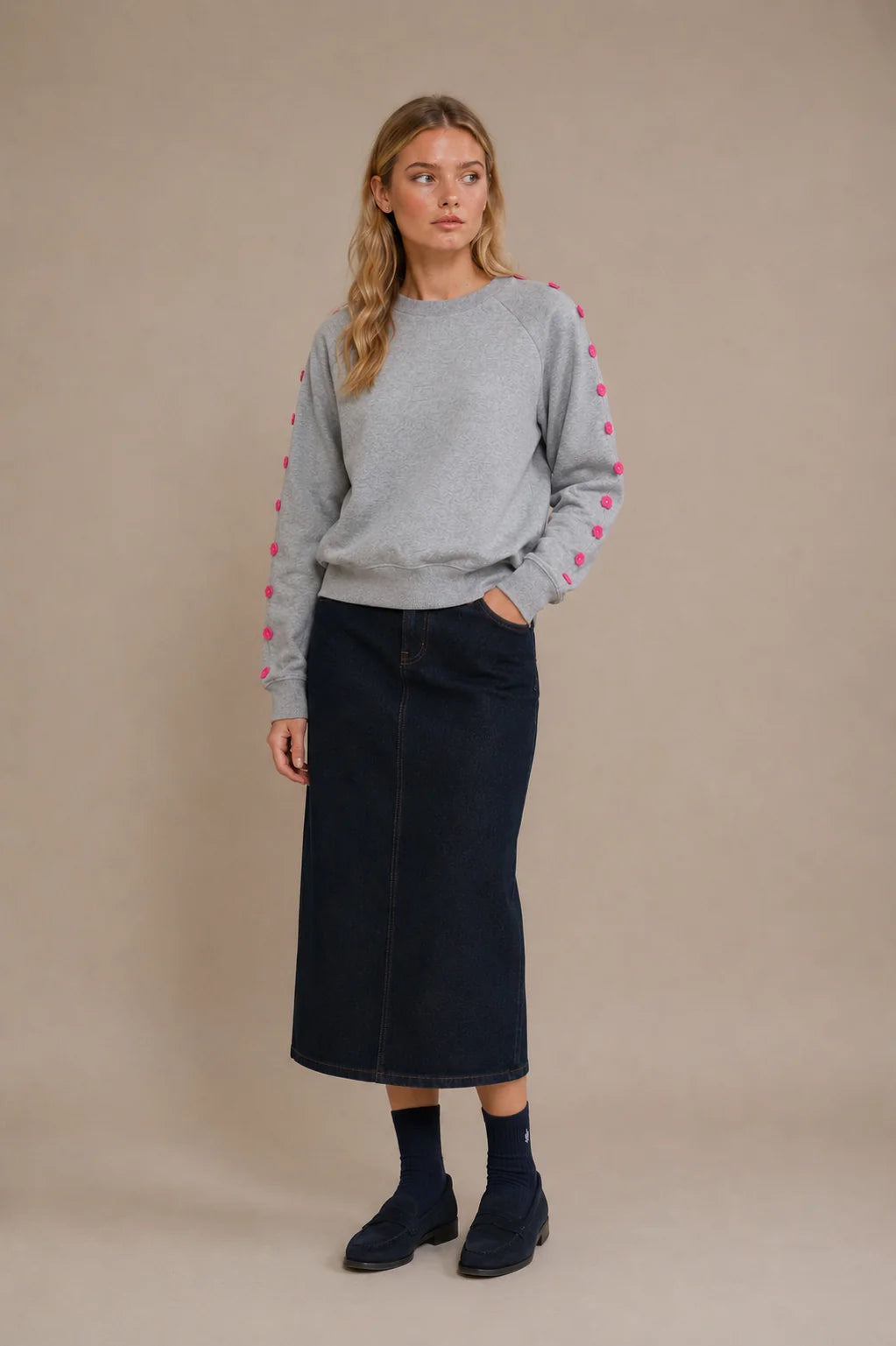 Floral Motif Sweatshirt
