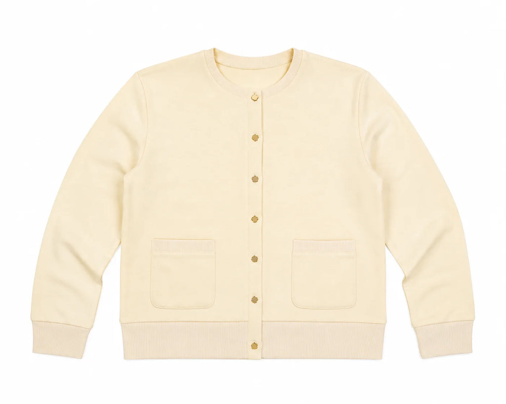 French Terry Button Cardi