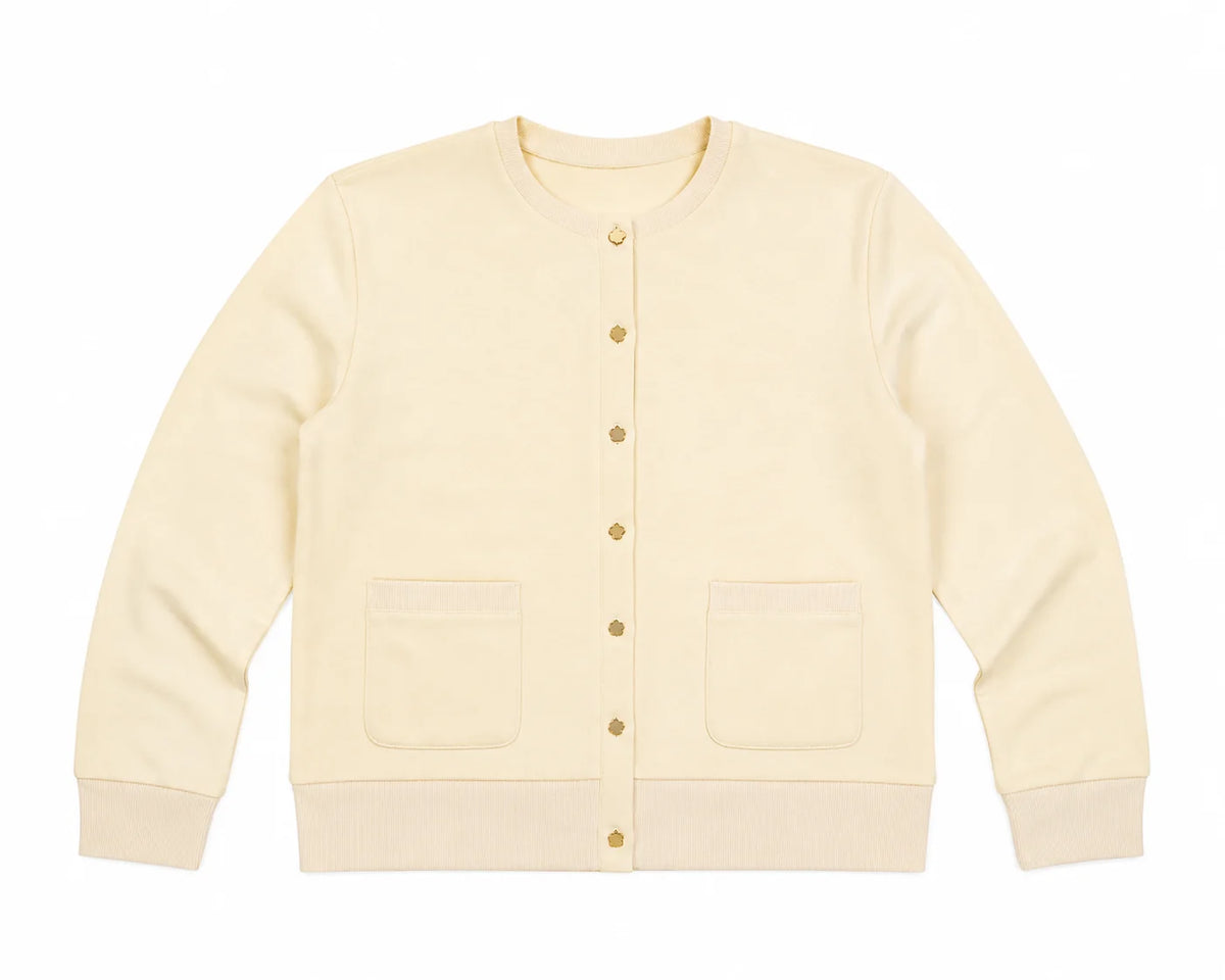 French Terry Button Cardi