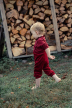 Velour Baby Overall With Model Collared Top