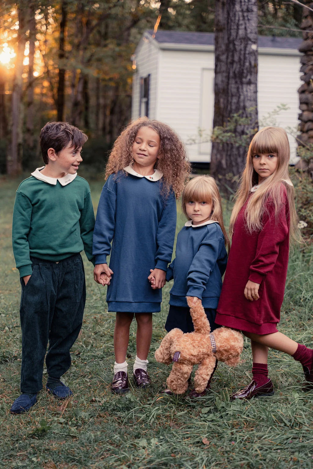Robe à col brodé pour fille
