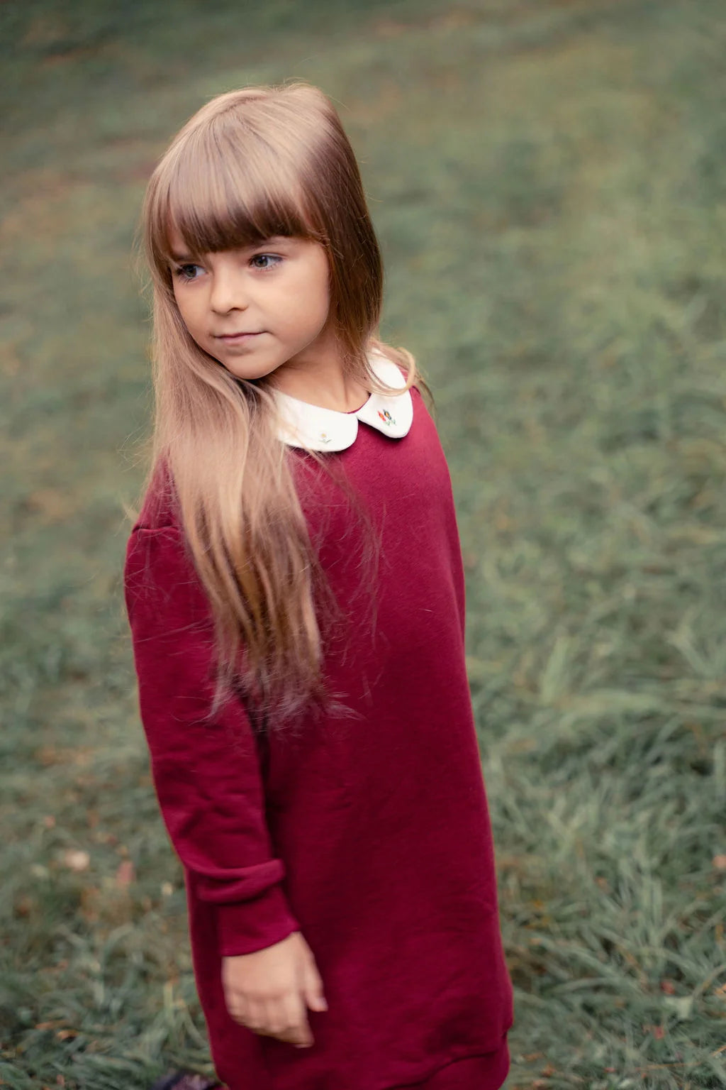 Robe à col brodé pour fille