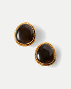 Boucle d'oreille Macaroon en quartz fumé