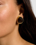 Boucle d'oreille Macaroon en quartz fumé