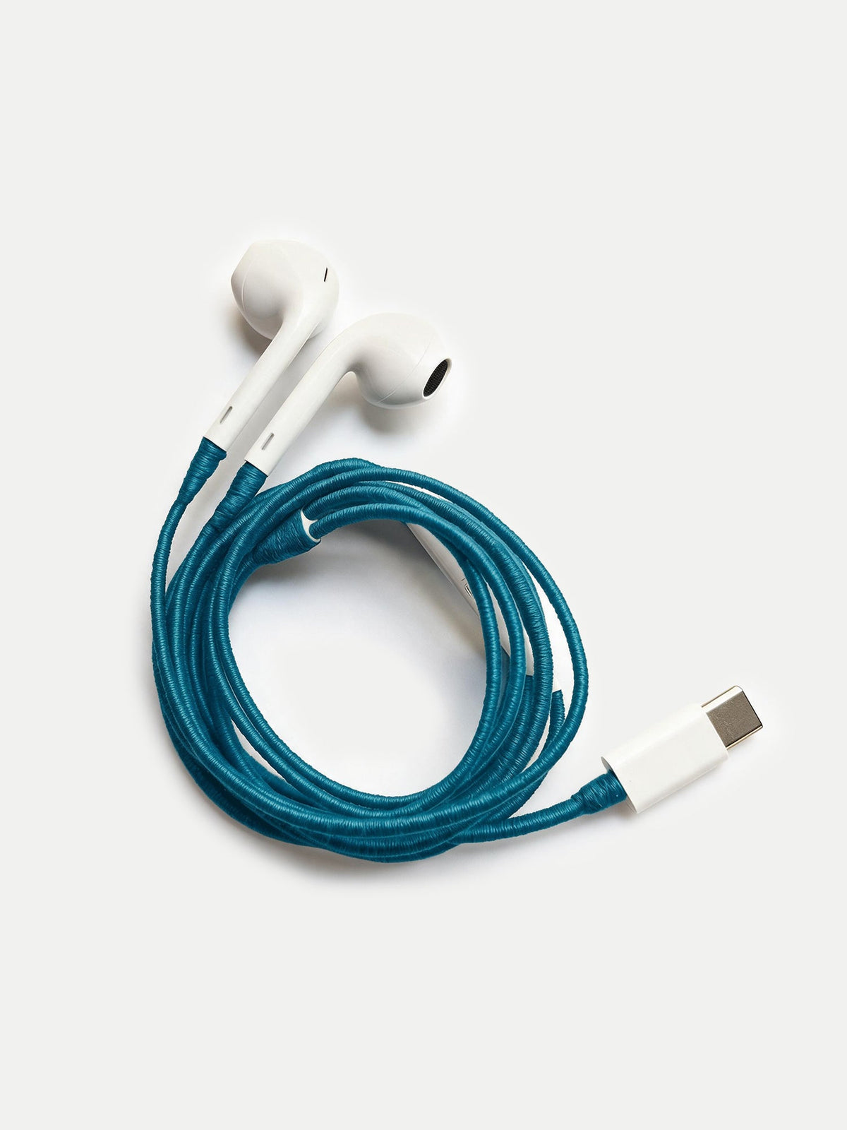Blue Hand-Wrapped Earphones