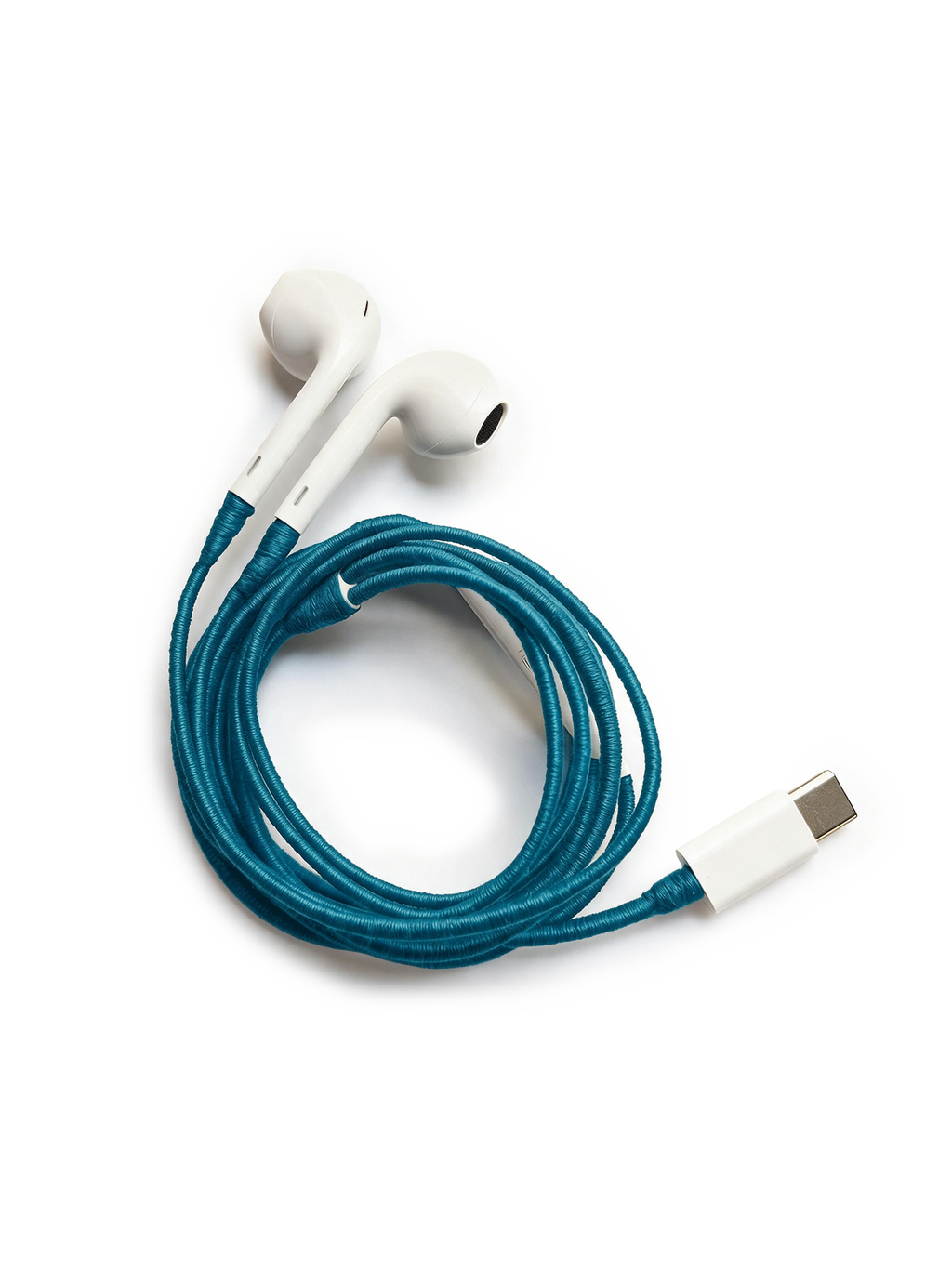Blue Hand-Wrapped Earphones