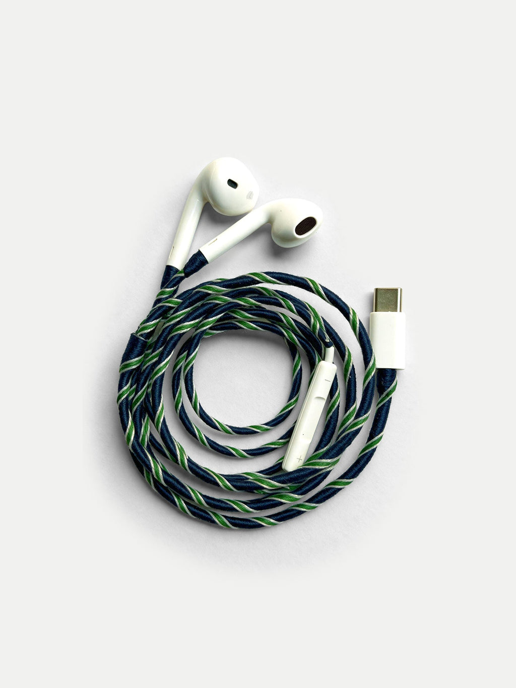 Blue Twist Hand-Wrapped Earphones