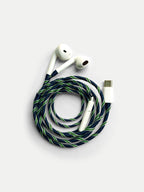 Blue Twist Hand-Wrapped Earphones