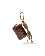 Croc-Embossed Zip Pouch Bag Charm