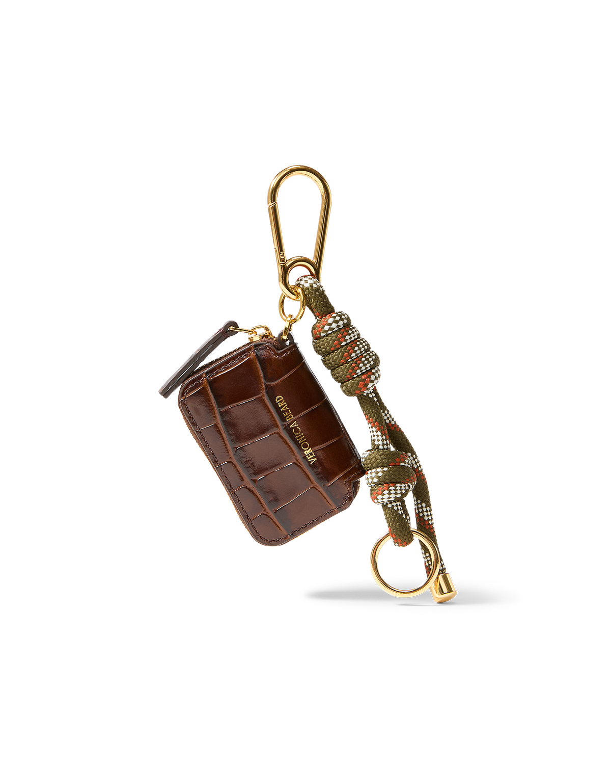 Croc-Embossed Zip Pouch Bag Charm