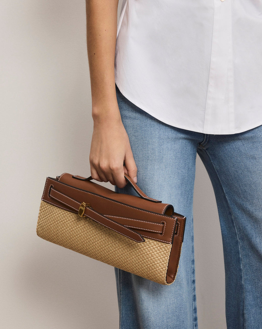 Pochette Veronica Beard Raffia Dash