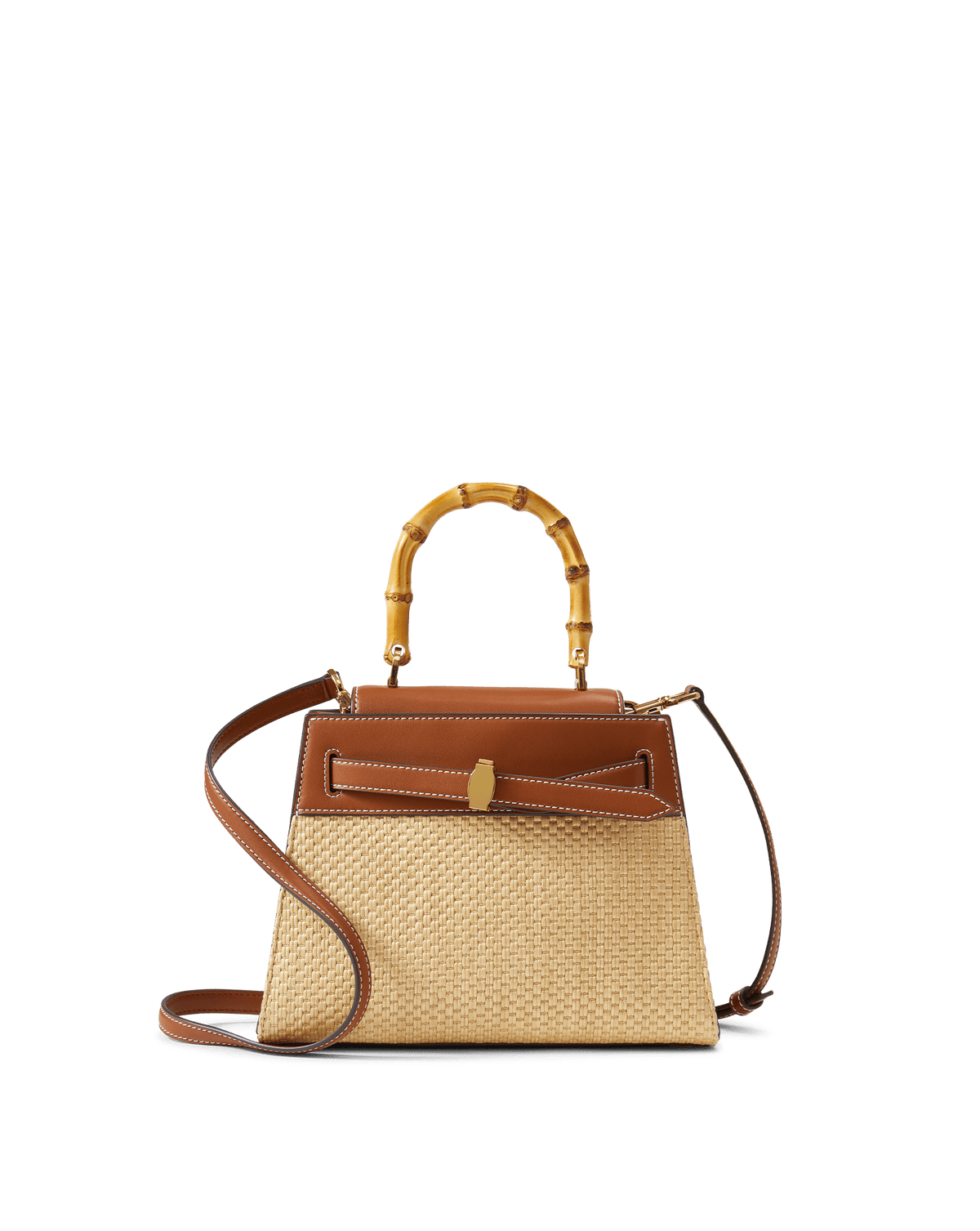 Veronica Beard Raffia Dash Top-Handle Bag