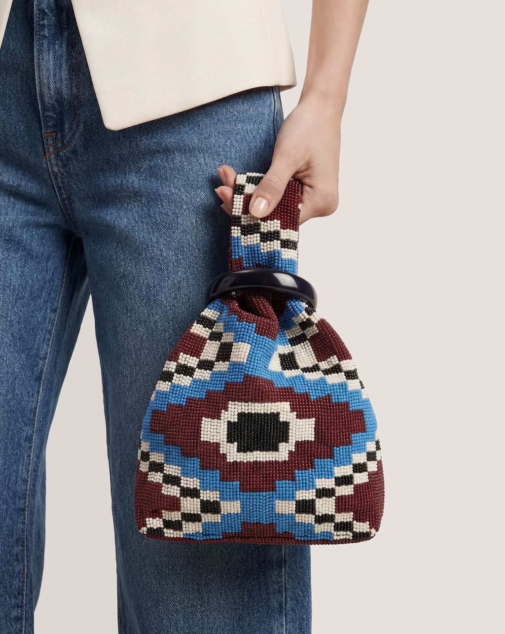 Beaded Veronica Beard Swing Clutch