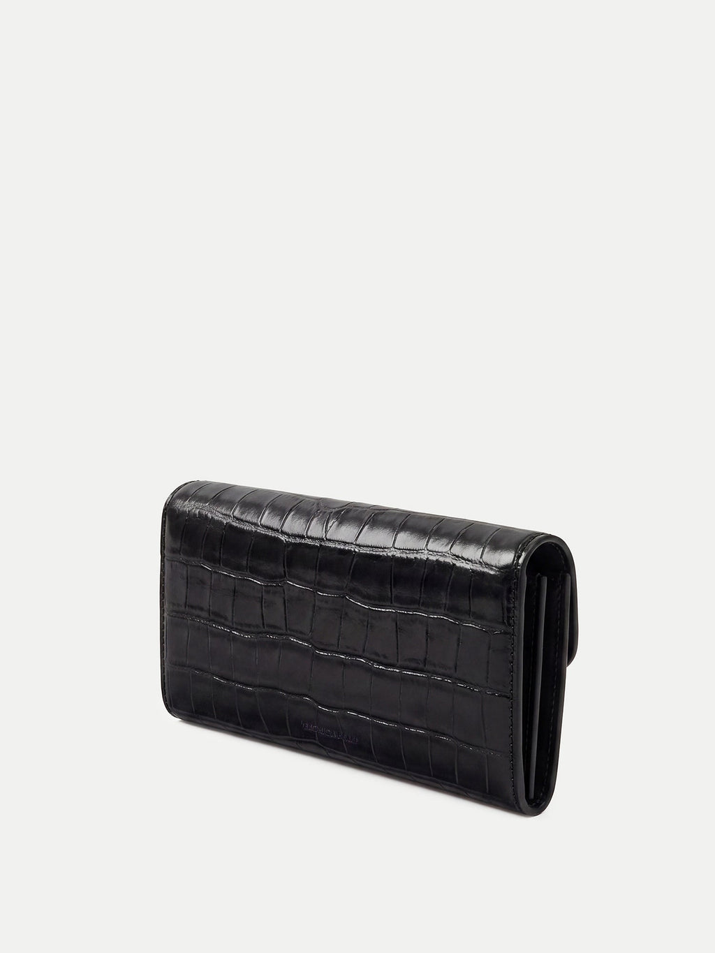 Portefeuille bandoulière effet croco