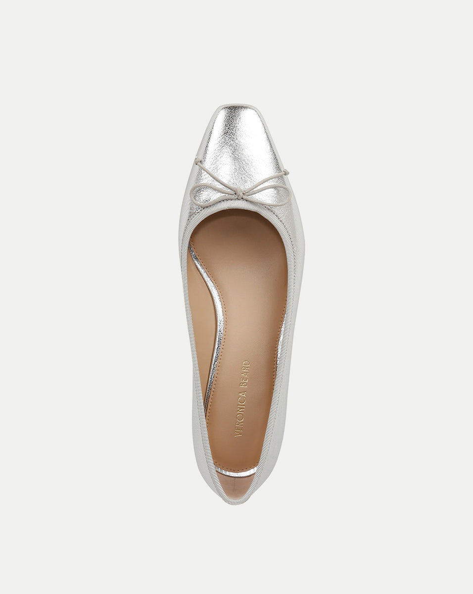 Ballerines en cuir métallisé Cecile