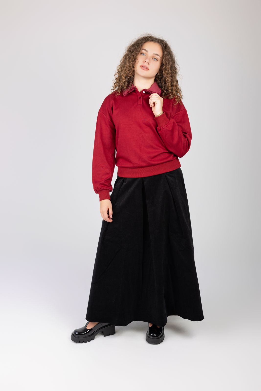Ensemble tricot pour bébé fille avec col à nœud