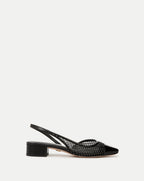 Bride slingback en résille à bout fleuri Cécile