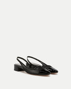Bride slingback en résille à bout fleuri Cécile