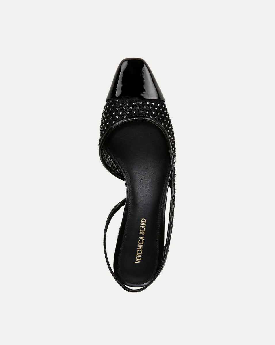 Bride slingback en résille à bout fleuri Cécile