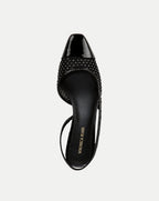 Bride slingback en résille à bout fleuri Cécile