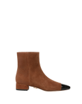 Cecile Suede Cap-Toe Bootie