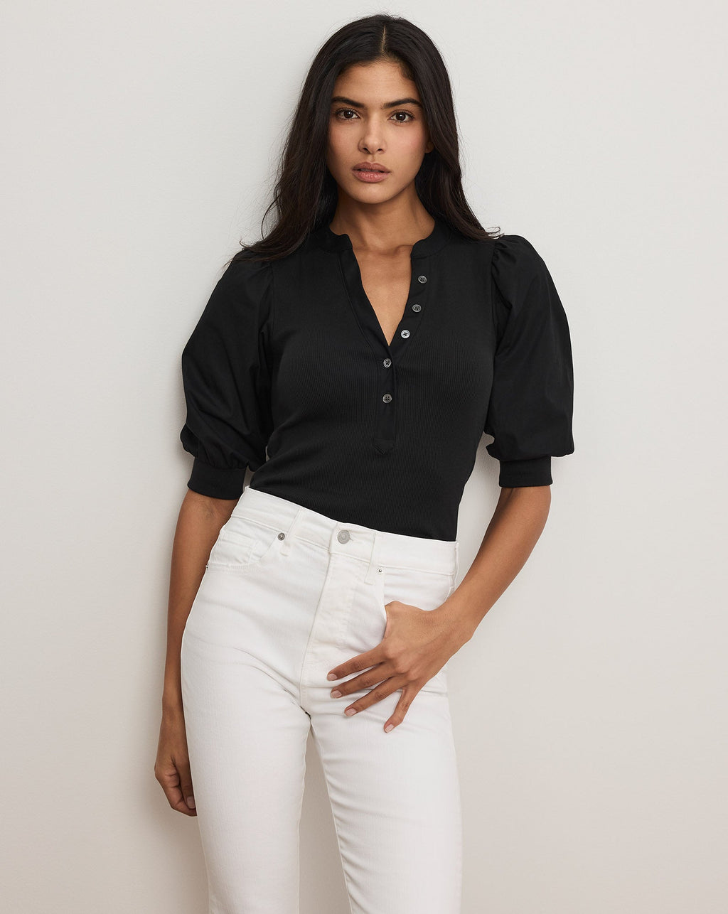 Coralee Puff-Sleeve Top