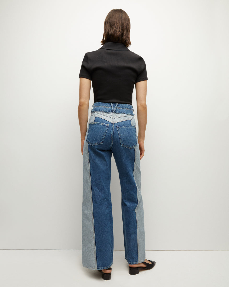 Taylor Two-Tone Wide-Leg Jean