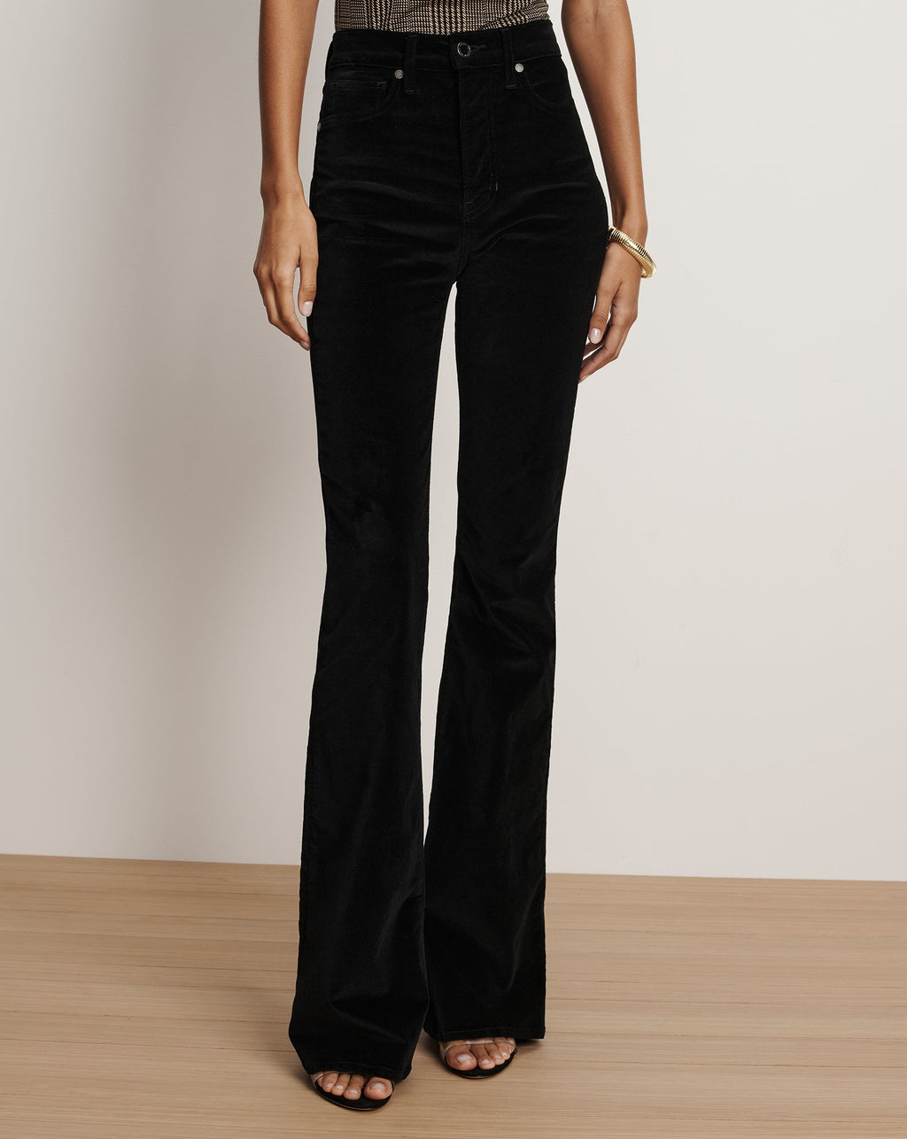 Pantalon évasé ajusté Beverly en velours