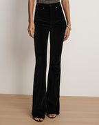 Pantalon évasé ajusté Beverly en velours