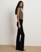 Pantalon évasé ajusté Beverly en velours