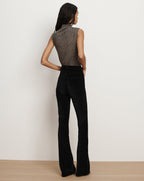 Pantalon évasé ajusté Beverly en velours