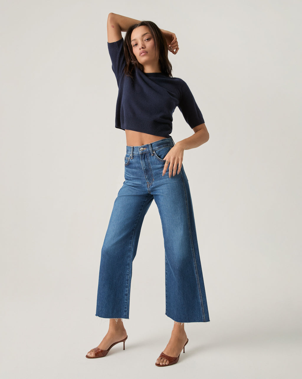 Taylor Cropped Wide-Leg Jean