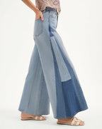 Vicki Patchwork Wide-Leg Jean