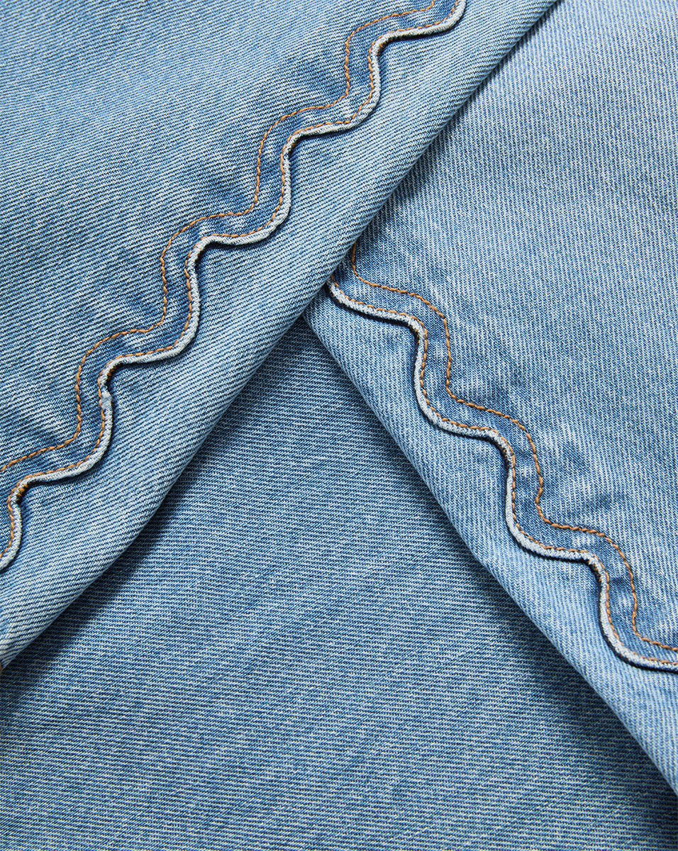 Taylor Scalloped Wide-Leg Jean