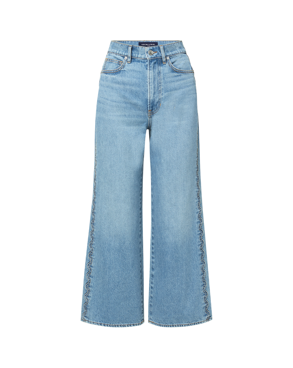 Taylor Scalloped Wide-Leg Jean