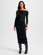 Robe midi Tinette à épaules dénudées