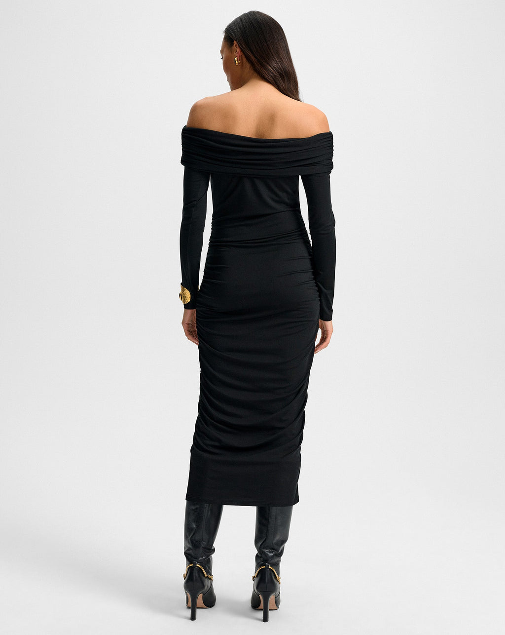 Robe midi Tinette à épaules dénudées